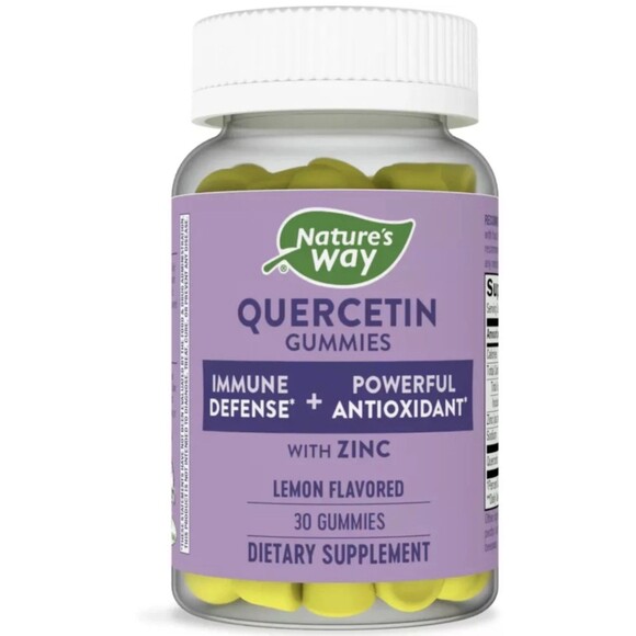 2pk Natures Way QUERCETIN+Zinc Immune Defense Antioxidant Lemon GUMMIES Exp 1/25 - Picture 2 of 5